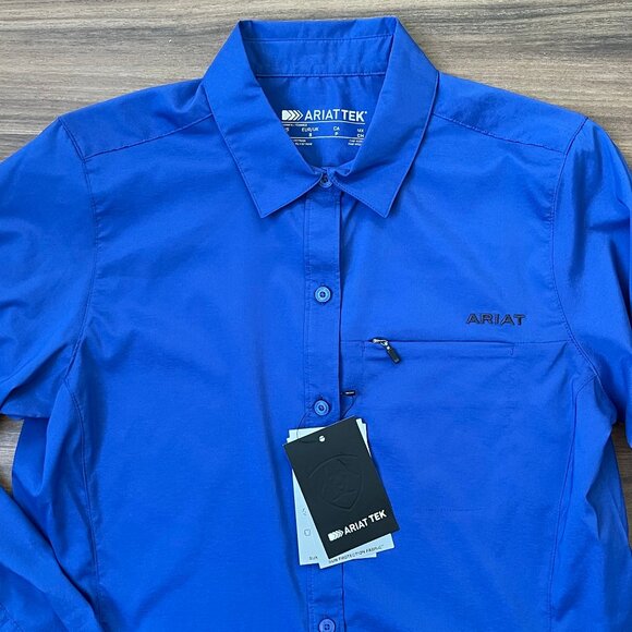 Ariat VentTEK Longsleeve Button Up Shirt - Mazarine Blue - Small - Picture 3 of 7